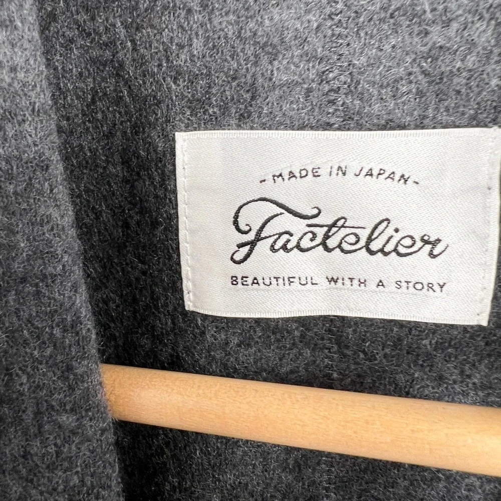 Factelier Coatigan Made in Japan Grey Cardigan Duster‎ Open Front One Size